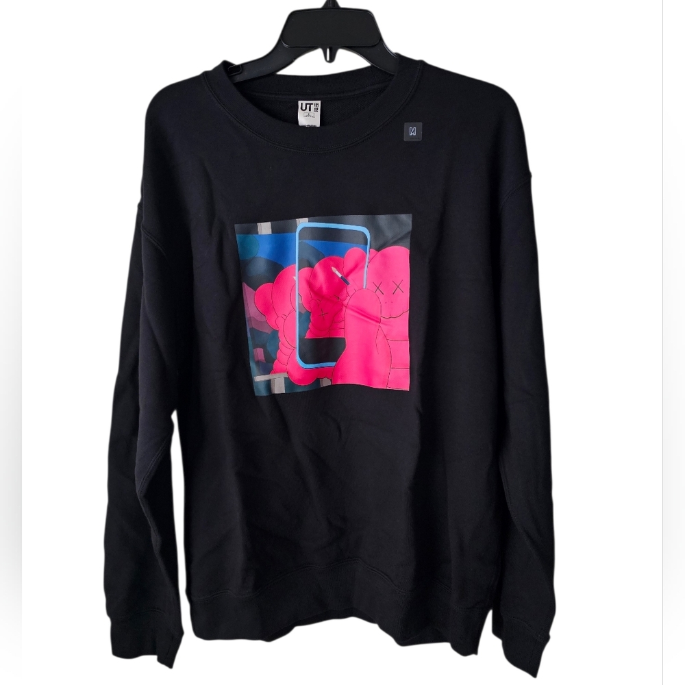 Uniqlo x KAWS Black Sweater with Pink Graphic